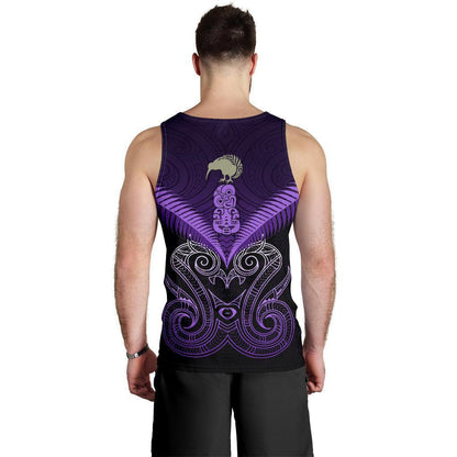 Maori Manaia New Zealand Men Tank Top Purple