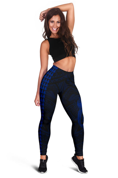 Hawaii Turtle Shark Polynesian Leggings - Blue