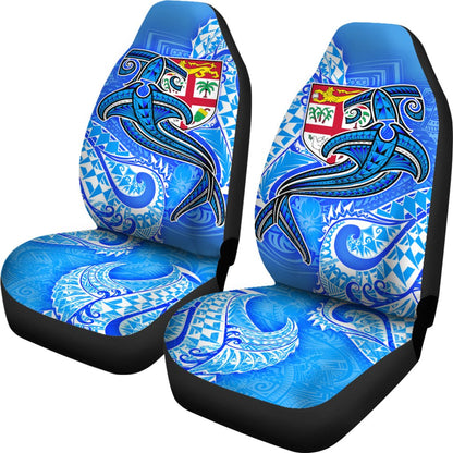 Fiji Car Seat Covers Blue Shark Polynesian Tattoo