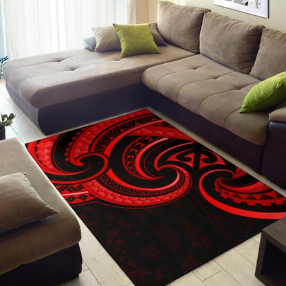 New Zealand Maori Mangopare Area Rug Polynesian Red
