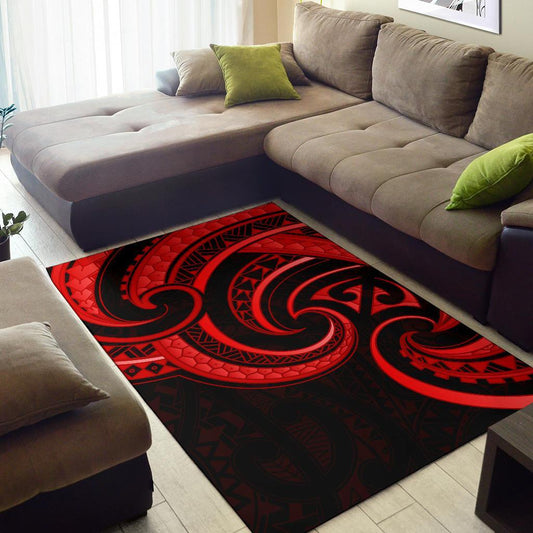 New Zealand Maori Mangopare Area Rug Polynesian Red