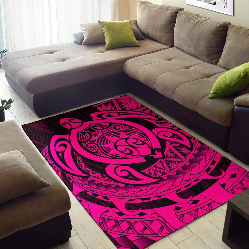 Hawaii Polynesian Turtle Rug Pink