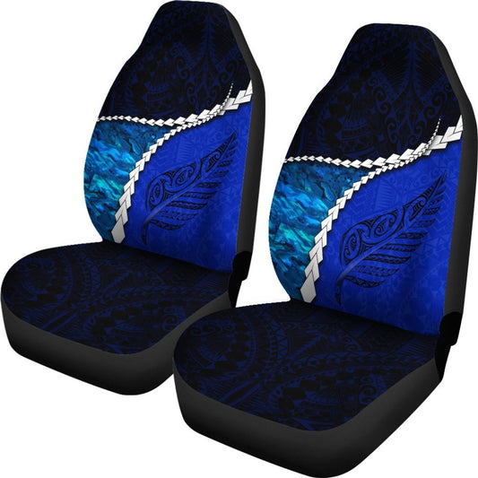 Paua Shell Maori Silver Fern Car Seat Covers Cobalt