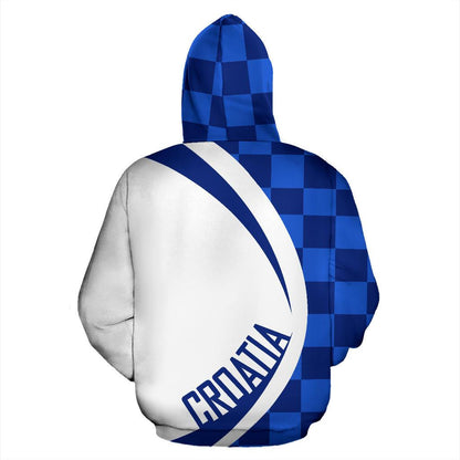 Sport Croatia Zip Up Hoodie Circle Style 03