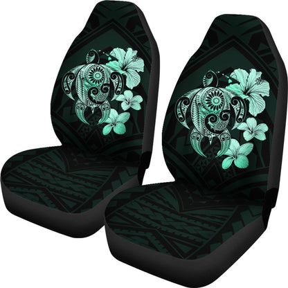 Hibiscus Plumeria Mix Polynesian Turquoise Turtle Car Seat Covers