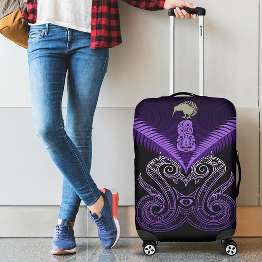 Maori Manaia New Zealand Luggage Covers Purple