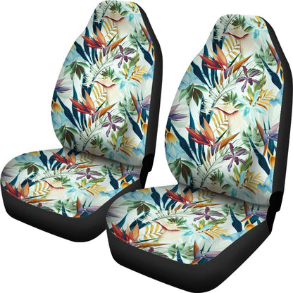 Hawaiian Tropical Flower, Plant And Leaf Pattern Car Seat Cover