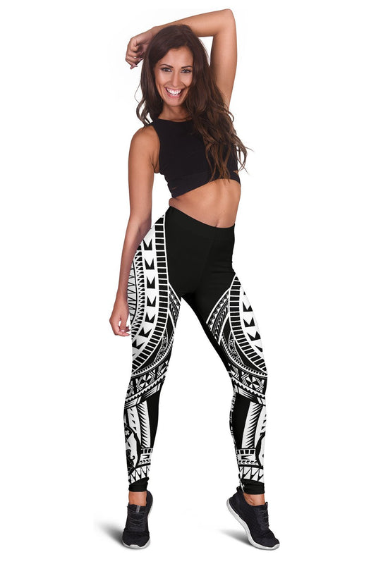 Tonga Women Leggings Polynesian Pattern Black