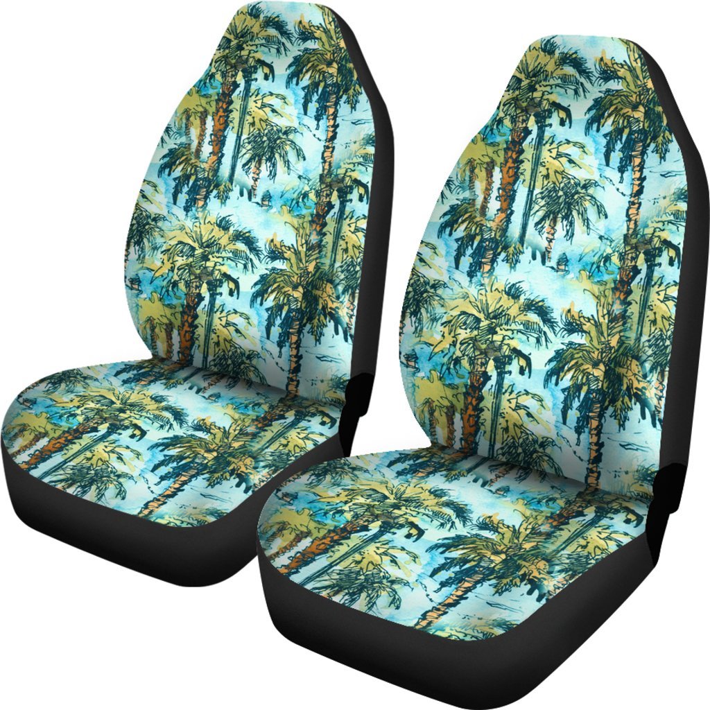 Hawaii Tropical Palm Trees Blue Car Seat Cover