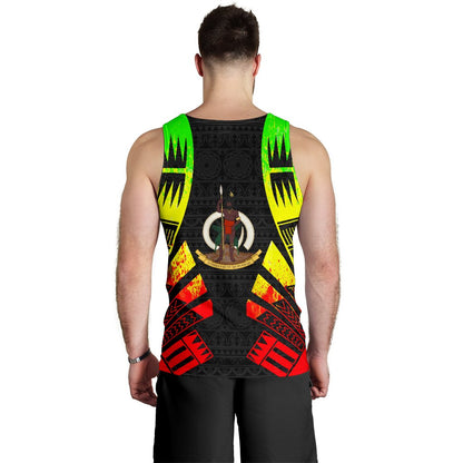 Vanuatu Men Tank Top Polynesian Tattoo Reggae