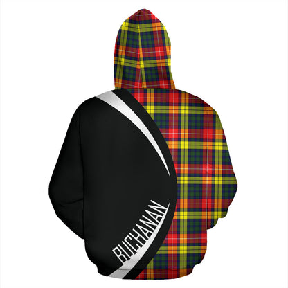 Printivon Buchanan Modern Tartan Crest Hoodie Circle Style