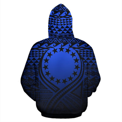 Cook Islands All Over Hoodie Lift Up Blue