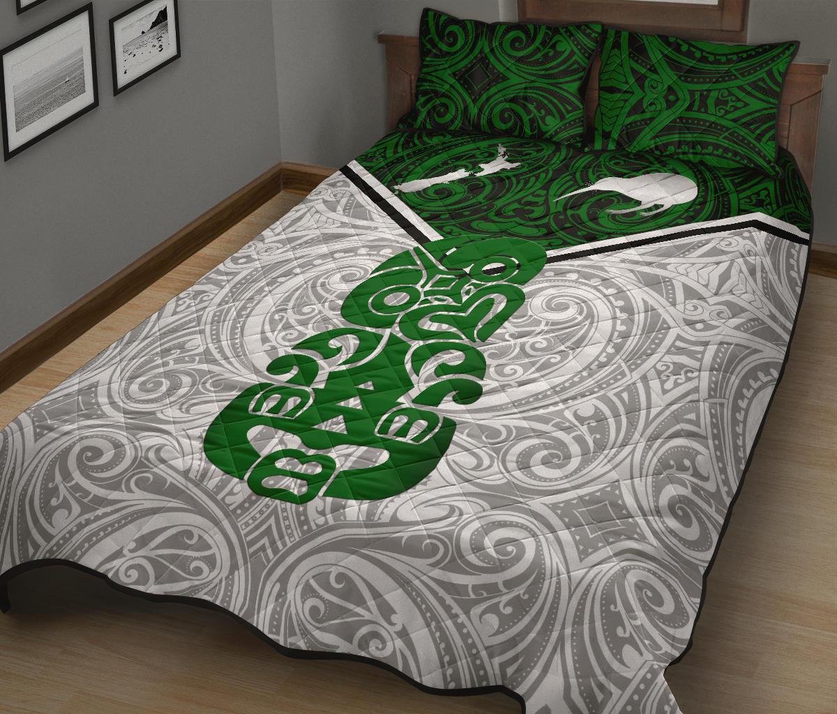 New Zealand Maori Rugby Quilt Bed Set Pride Version White