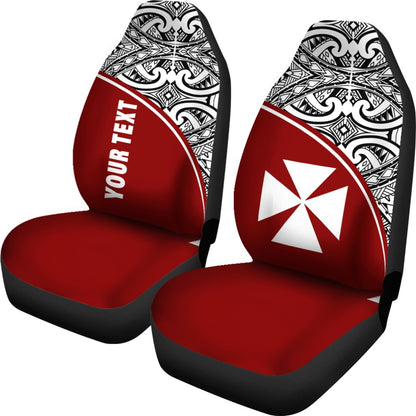 Wallis and Futuna Custom Personalised Car Seat Covers Wallis and Futuna Coat Of Arms Polynesian Red Curve