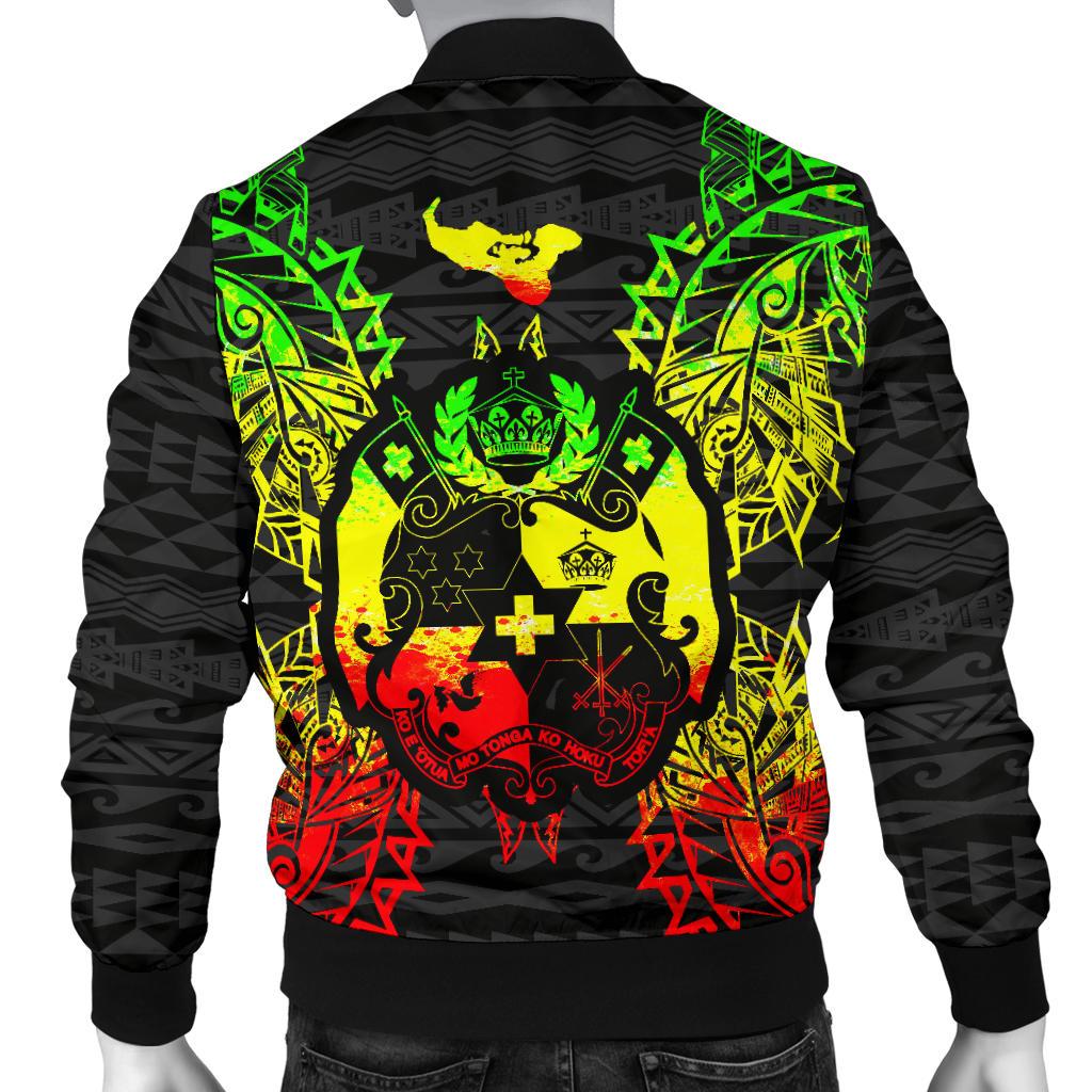 Tonga Polynesian Men's Bomber Jacket Map Reggae