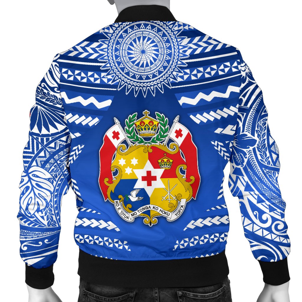 Mate Ma'a Tonga Rugby Men's Bomber Jacket Polynesian Creative Style Blue