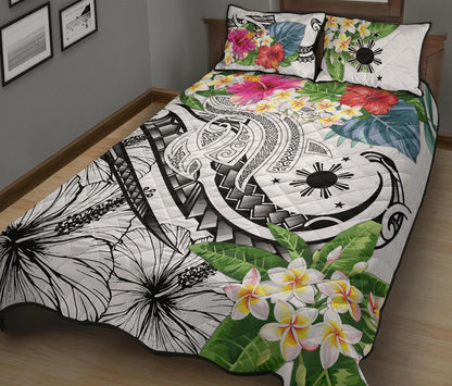 The Philippines Quilt Bed Set Summer Plumeria (White)