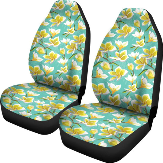 Hawaii Tropical Plumeria Blue Car Seat Cover