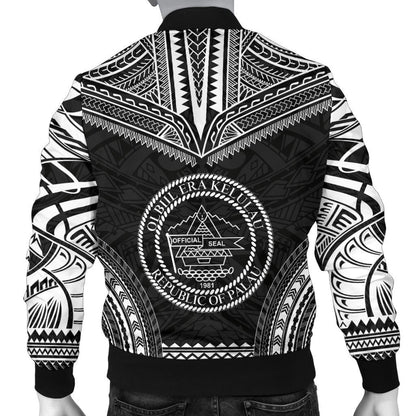 Palau Polynesian Chief Men's Bomber Jacket Black Version