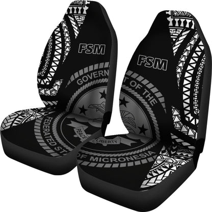 Federated States of Micronesia Car Seat Covers F S M Seal Pattern
