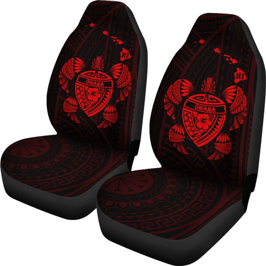 Hawaii Turtle Hibicus Map Car Seat Covers Red