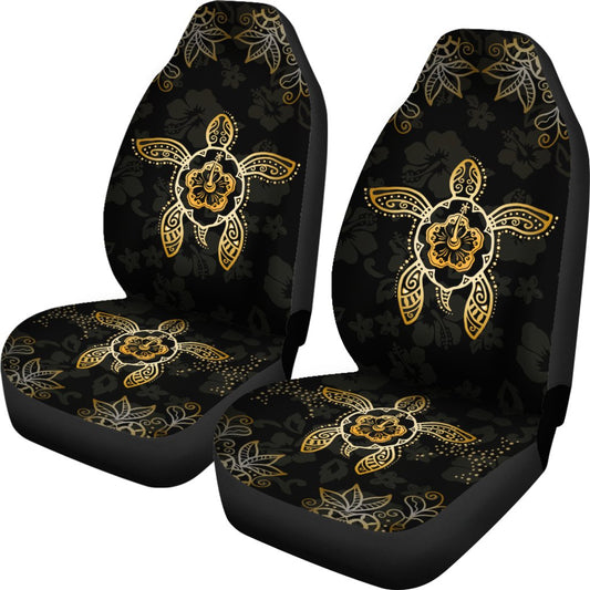 Hawaii Golden Turtle And Hibiscus Car Seat Covers