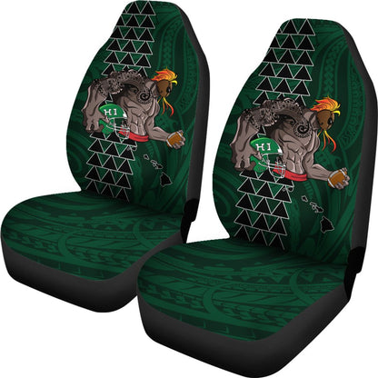 Kakau Blue Hawaii Warrior Football Car Seat Covers