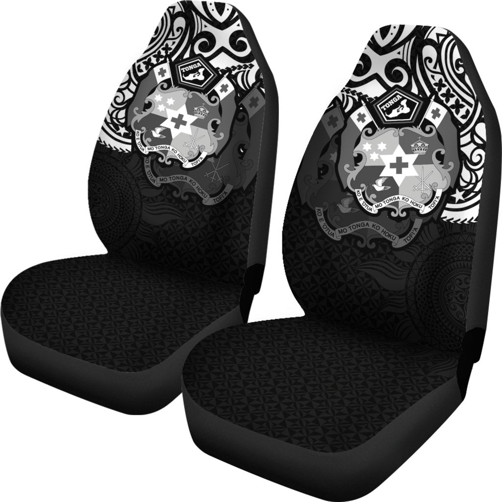 Tonga Pride Car Seat Covers Tongan Coat Of Arms (White)