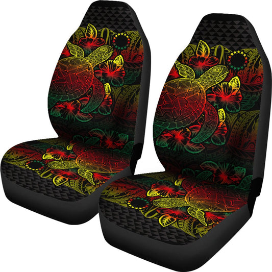 Cook Islands Car Seat Covers Cook Islands Flag Turtle Hibiscus Reggae