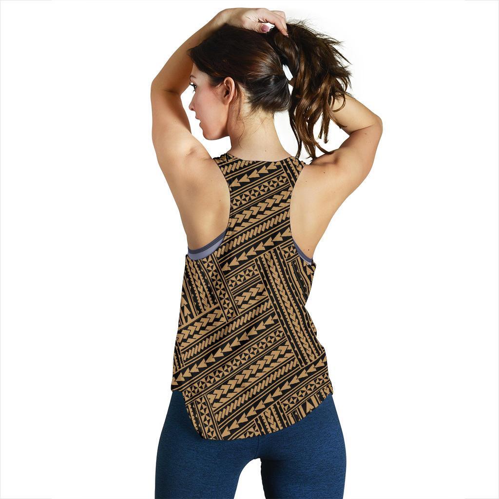 Polynesian Nation Gold Women's Racerback Tank Top