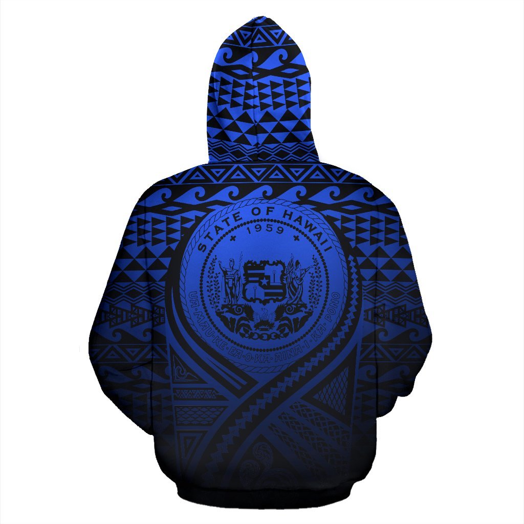 Hawaii All Over Hoodie Lift Up Blue