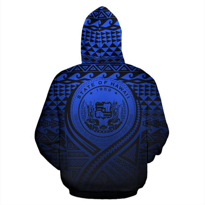 Hawaii All Over Hoodie Lift Up Blue