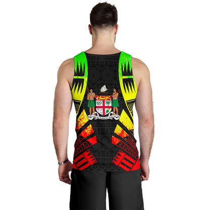 Fiji Men Tank Top Polynesian Tattoo Reggae