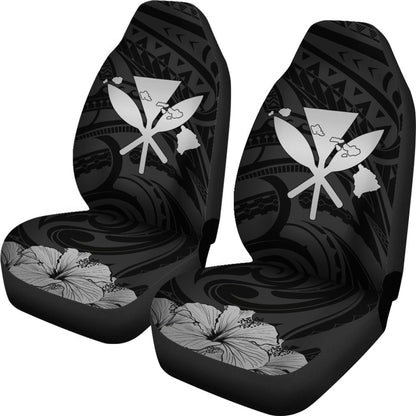 Hawaiian Kanaka Car Seat Covers Hibiscus Polynesian Love Gray