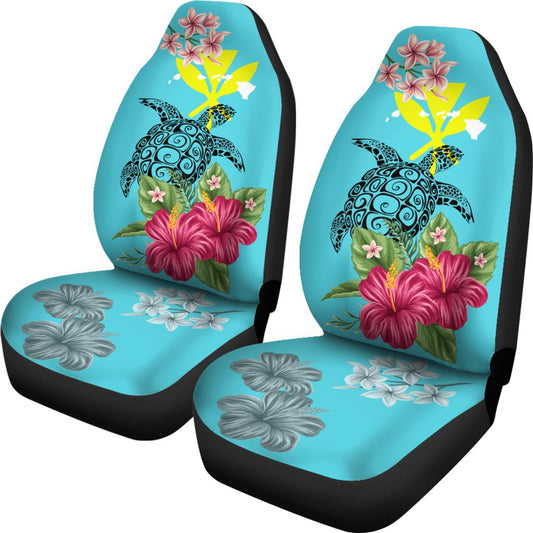 Hawaii Kanaka Turtle Hibiscus Plumeria Tropical Style Car Seat Cover AH
