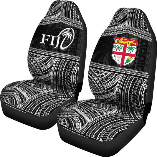 Fiji Rugby Polynesian Patterns Car Seat Covers White
