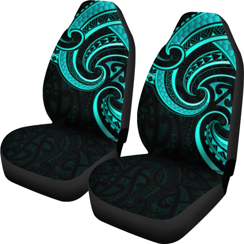New Zealand Maori Mangopare Car Seat Covers Polynesian Turquoise