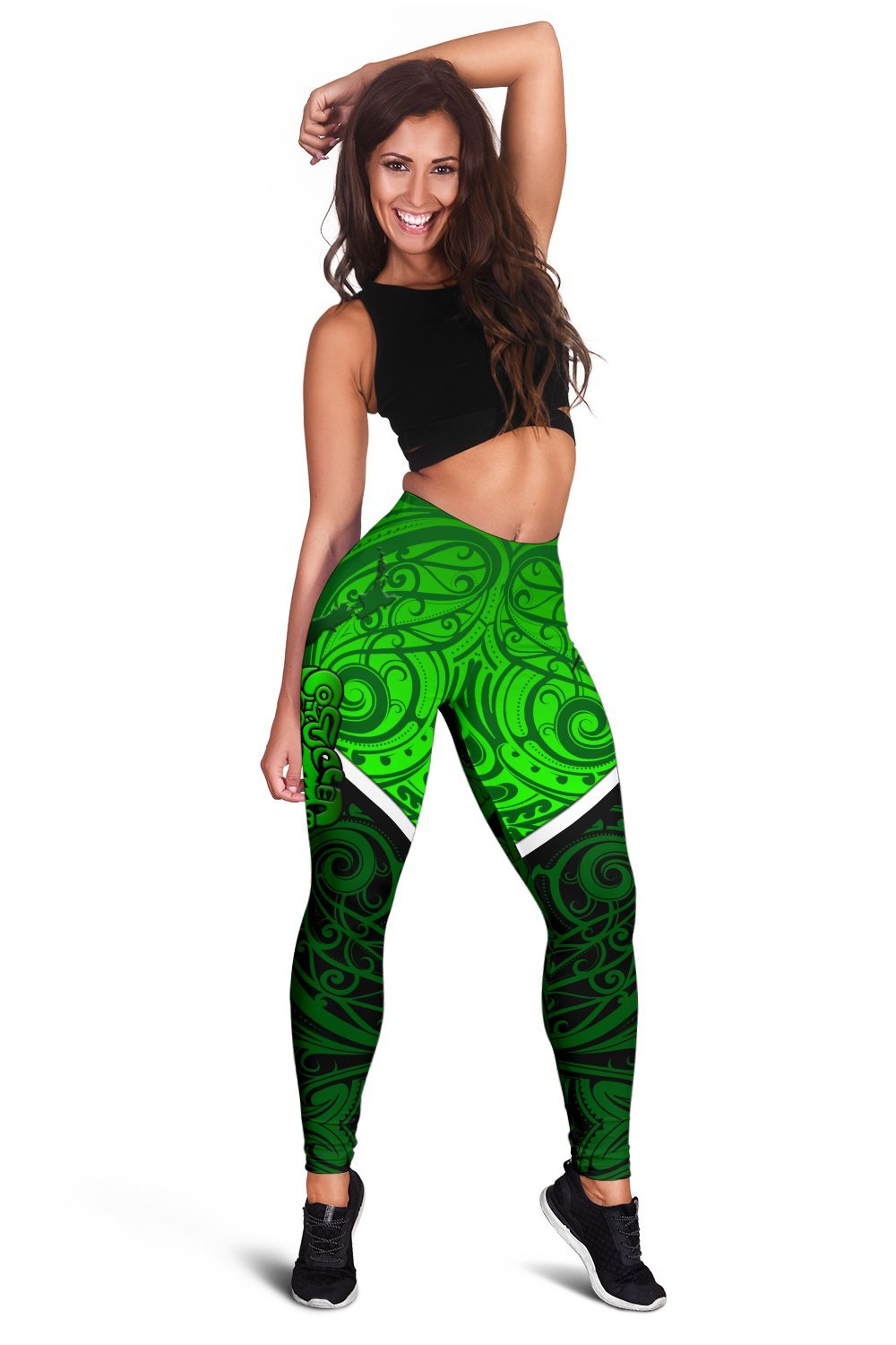 New Zealand Maori Rugby Women Leggings Pride Version - Green