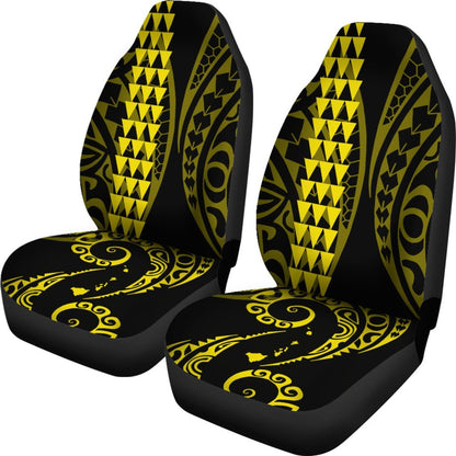 Hawaii Kakau Yellow Polynesian Car Seat Covers