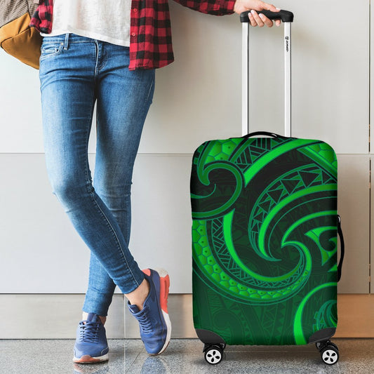 New Zealand Maori Mangopare Luggage Covers Polynesian Green