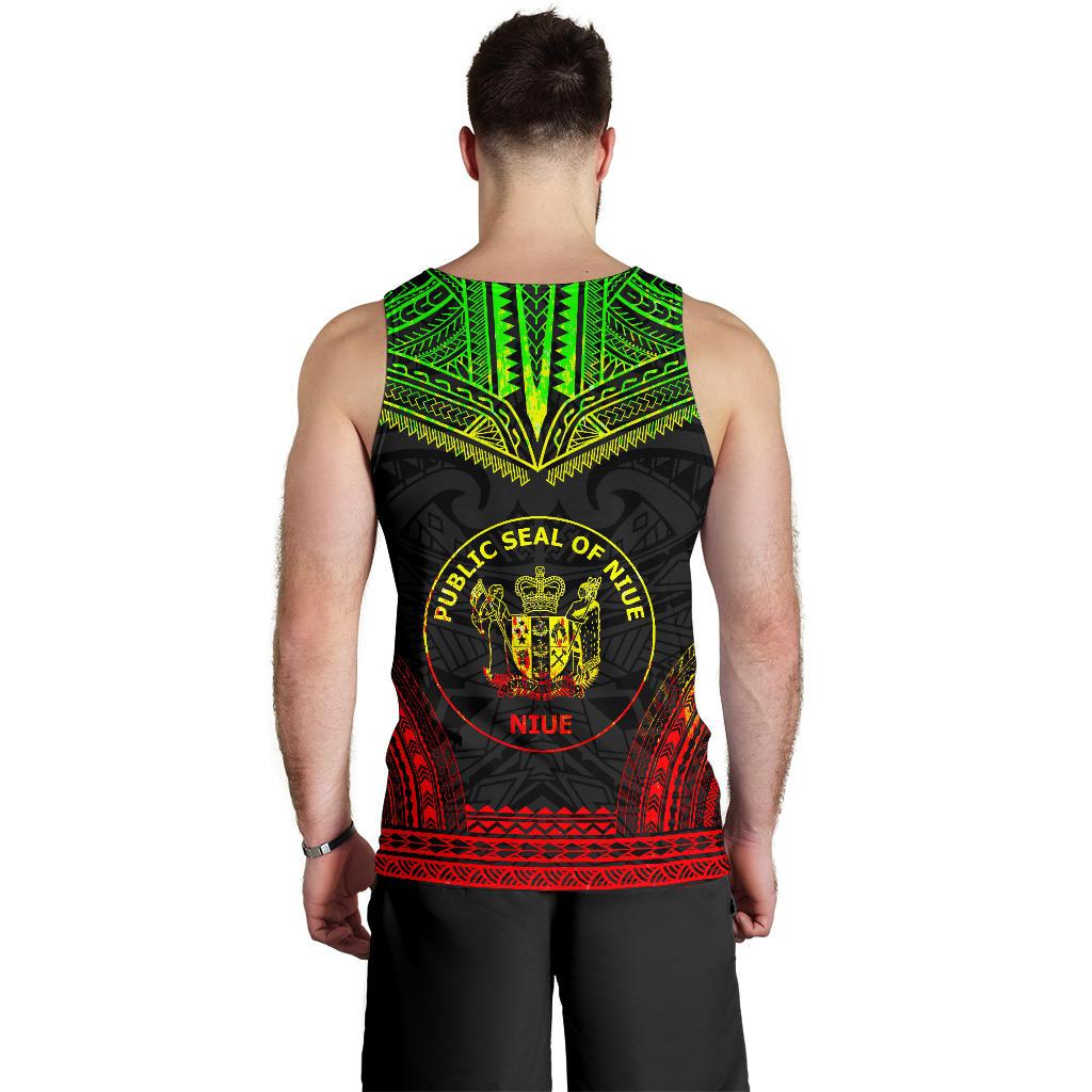 Niue Men's Tank Top Polynesian Chief Reggae Version