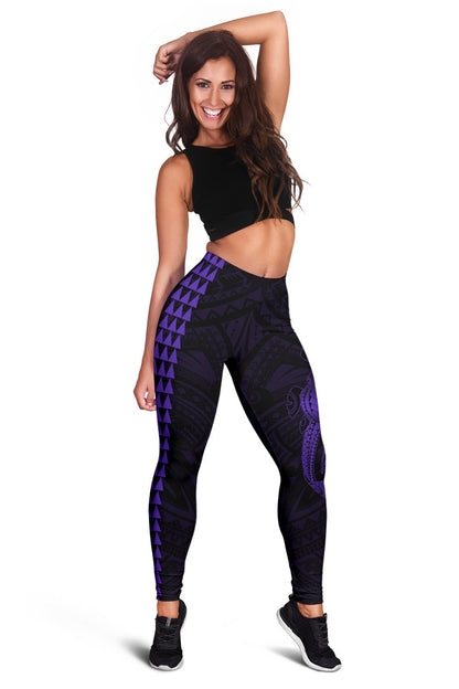 Hawaii Turtle Shark Polynesian Leggings - Purple