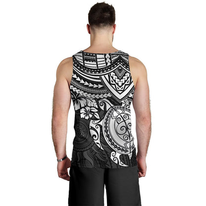 Polynesian Tank Top Men Polynesian White Turtle