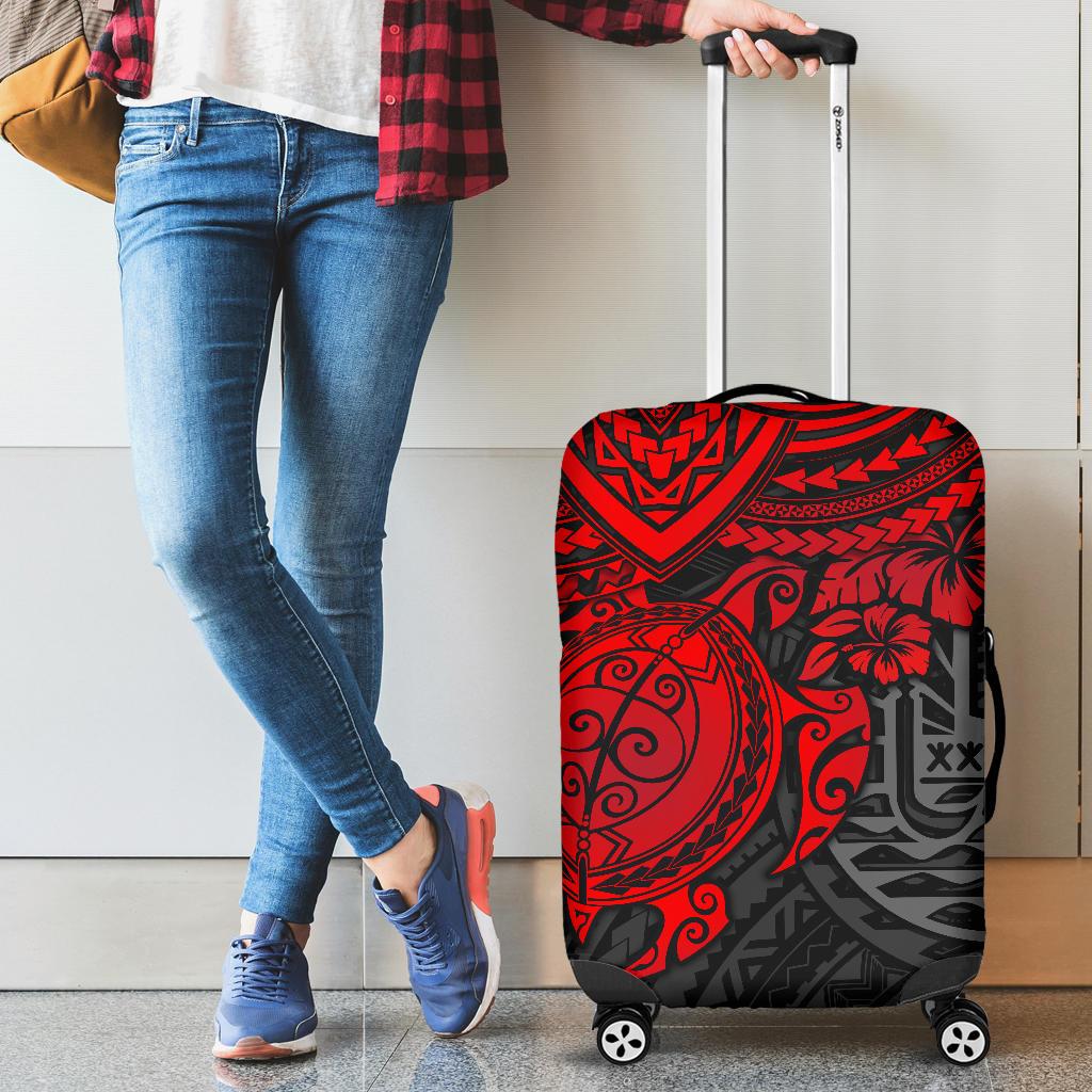 Tahiti Polynesian Luggage Cover Red Turtle