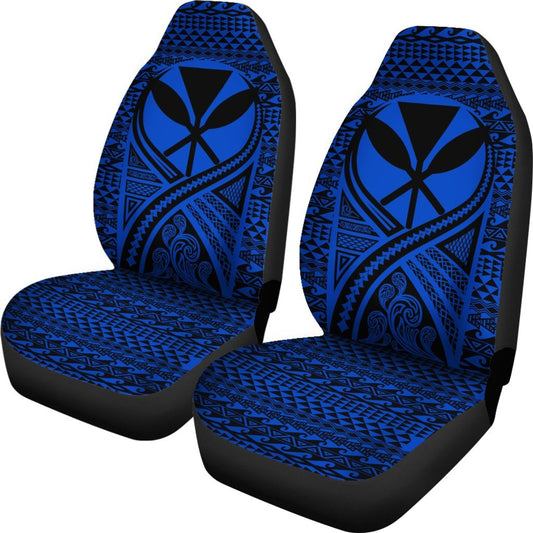 Hawaii Car Seat Cover Hawaii Kanaka Maoli Polynesian Tattoo Blue