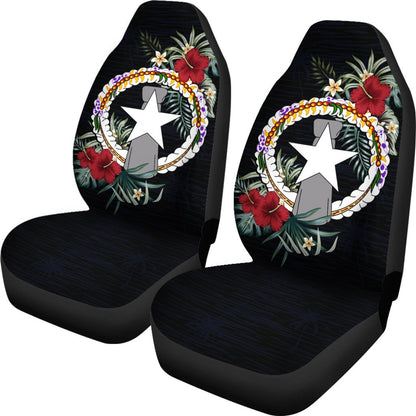 Northern Mariana Islands Car Seat Covers Northern Mariana Islands Flag Hibiscus A02