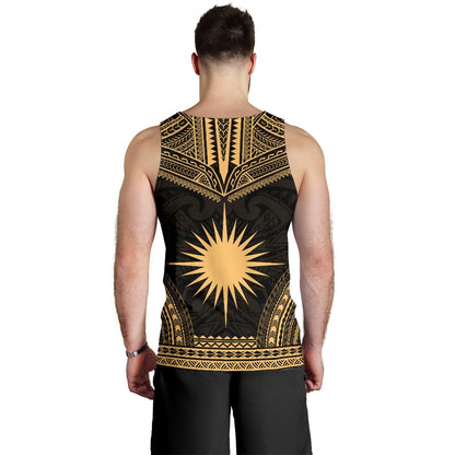 Marshall Islands Men's Tank Top Polynesian Chief Gold Version