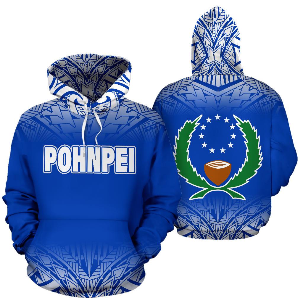 Pohnpei All Over Hoodie Blue Fog Style