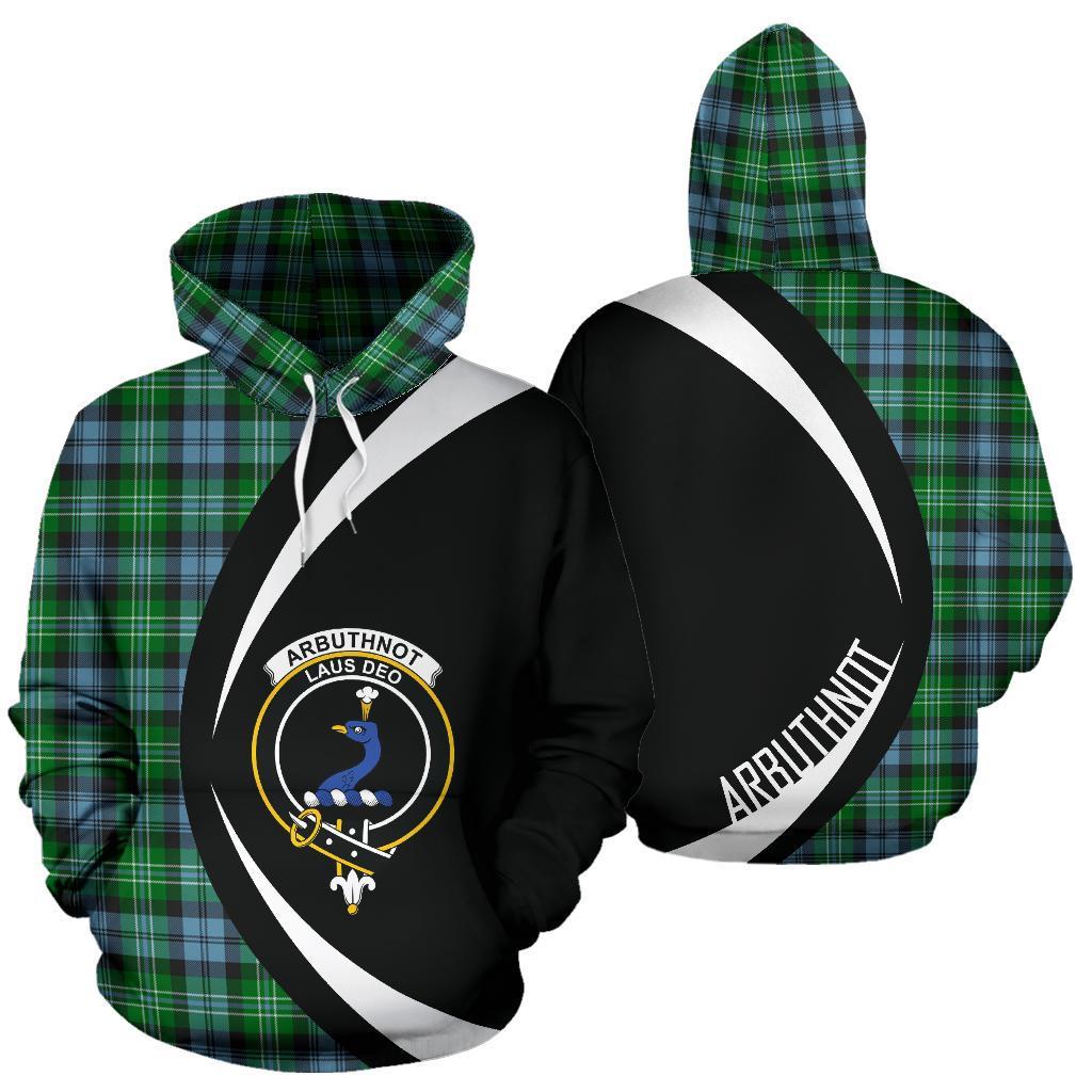 Printivon Arbuthnot Ancient Tartan Crest Hoodie Circle Style