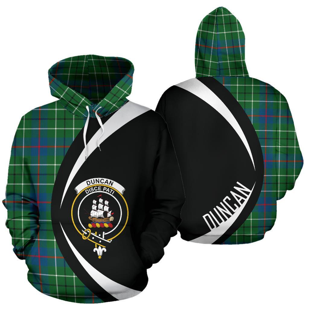 Printivon Duncan Ancient Tartan Crest Hoodie Circle Style
